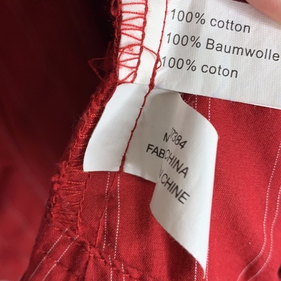 Sandwich Red Striped Cotton Women’s Zip Up Jacket - Picture 8 of 8